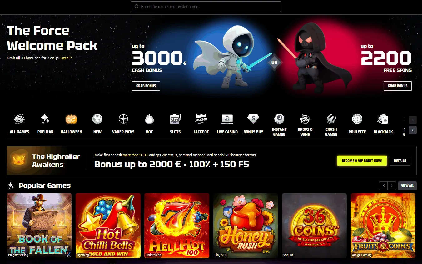 SlotsVader Online Casino
